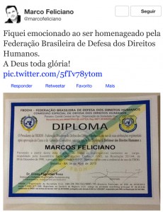 Twitter / marcofeliciano: Fiquei emocionado ao ser ...