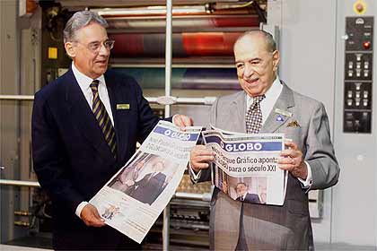 Na inauguração do parque gráfico da Globo, em 1999, o Estado serviu de babá e evitou o risco de um investimento fracassado