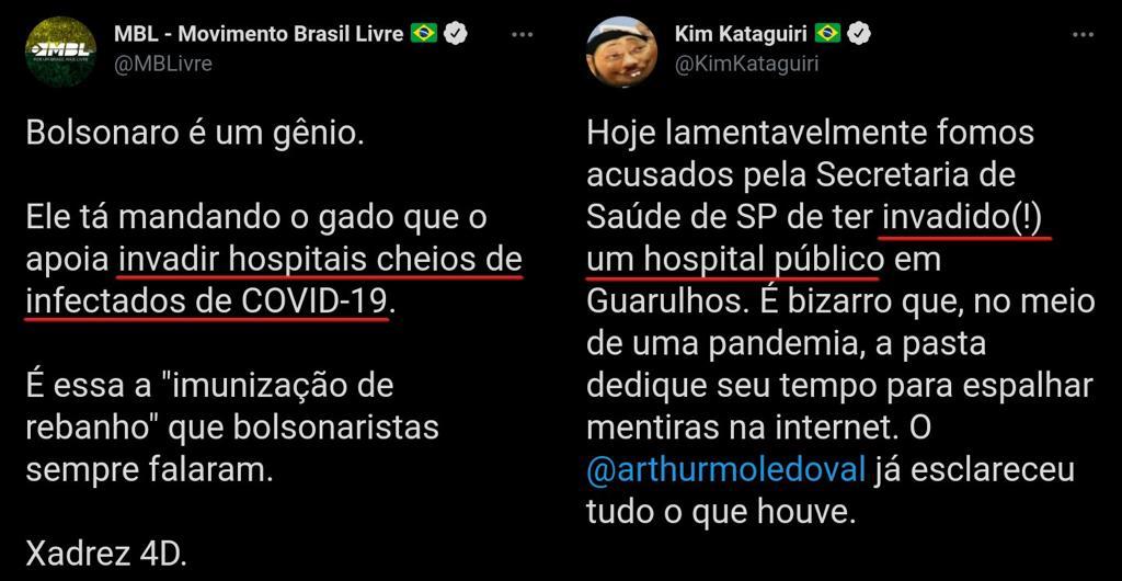 MBL detonou Bolsonaro por mandar invadir hospitais como Kataguiri